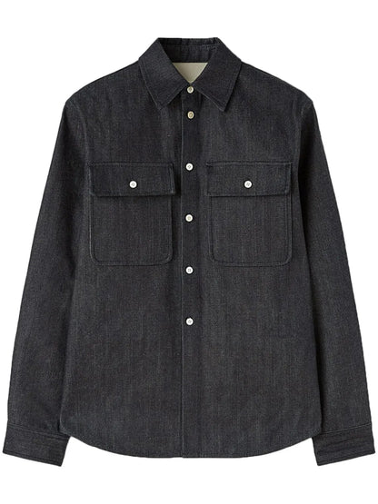 Spread-Collar Denim Shirt