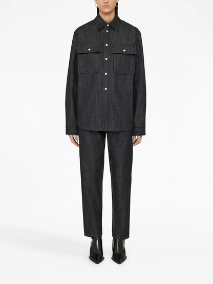 Spread-Collar Denim Shirt