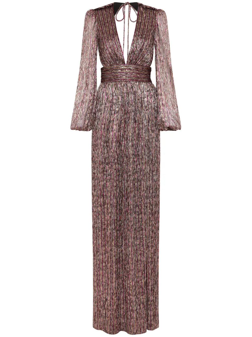 Metallic Plissé Gown