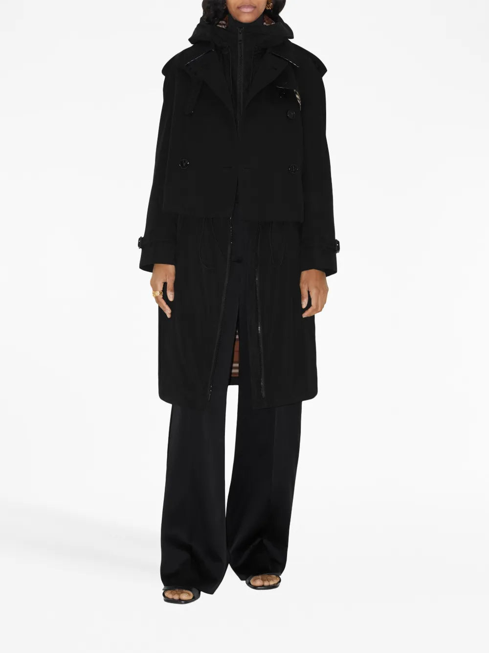 Double-Breasted Cropped Trench Coat