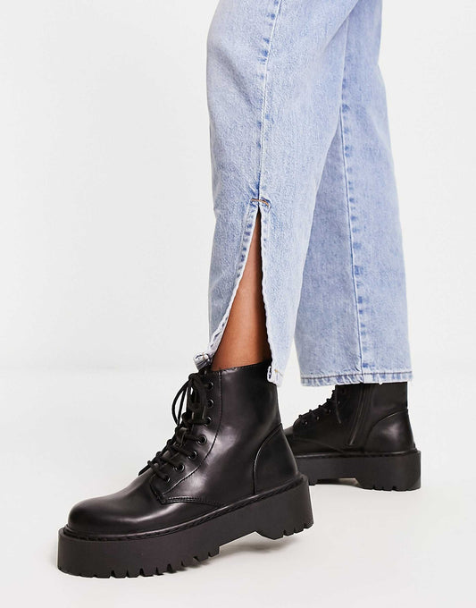 Lace Up Flatform Boot