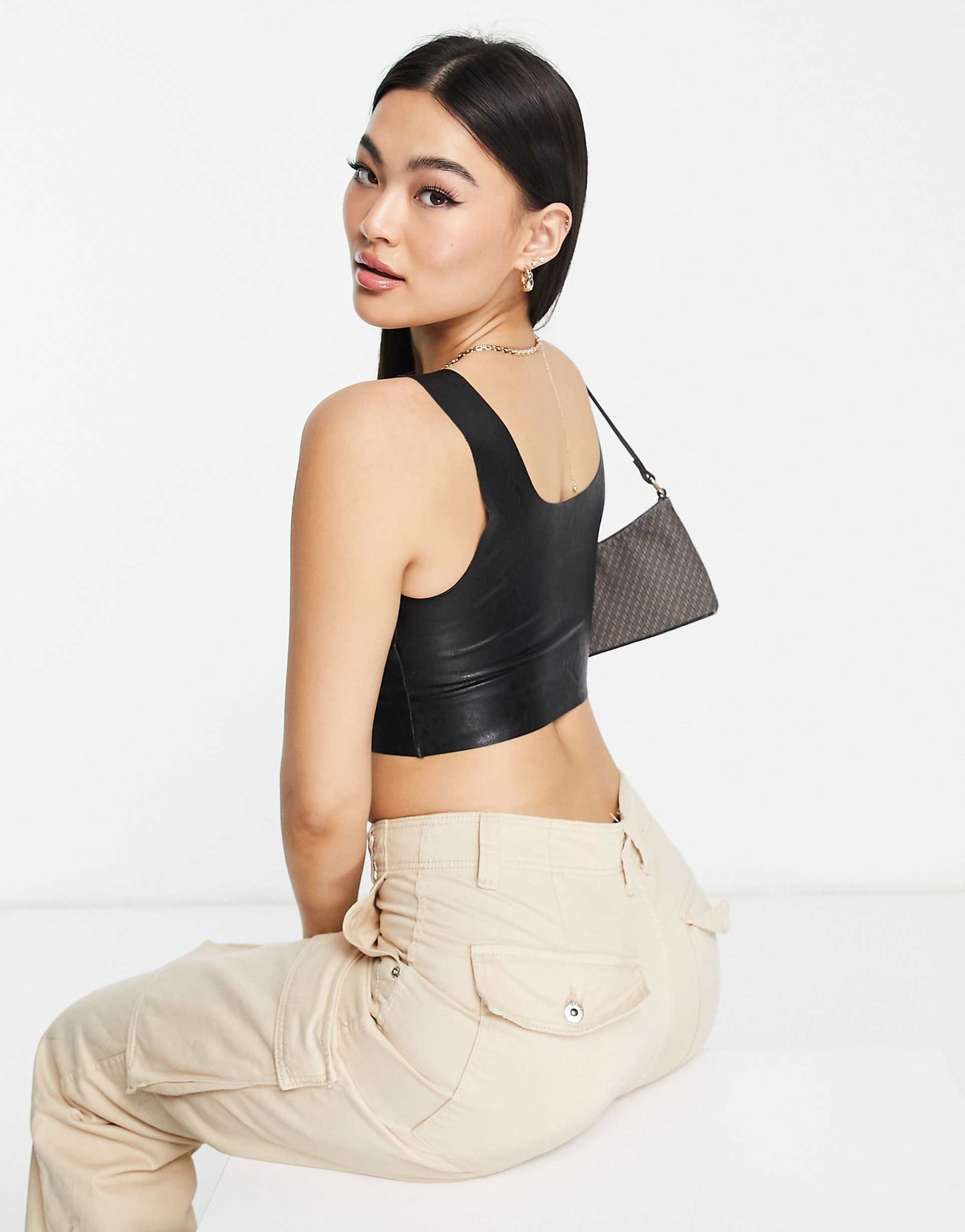 Faux Leather Crop Top
