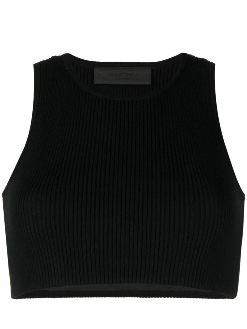 Logo-Patch Ribbed Crop Top