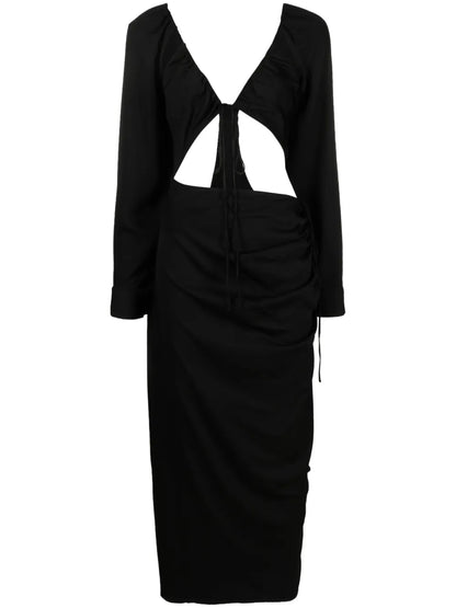 Cut-Out Long-Sleeved Dress