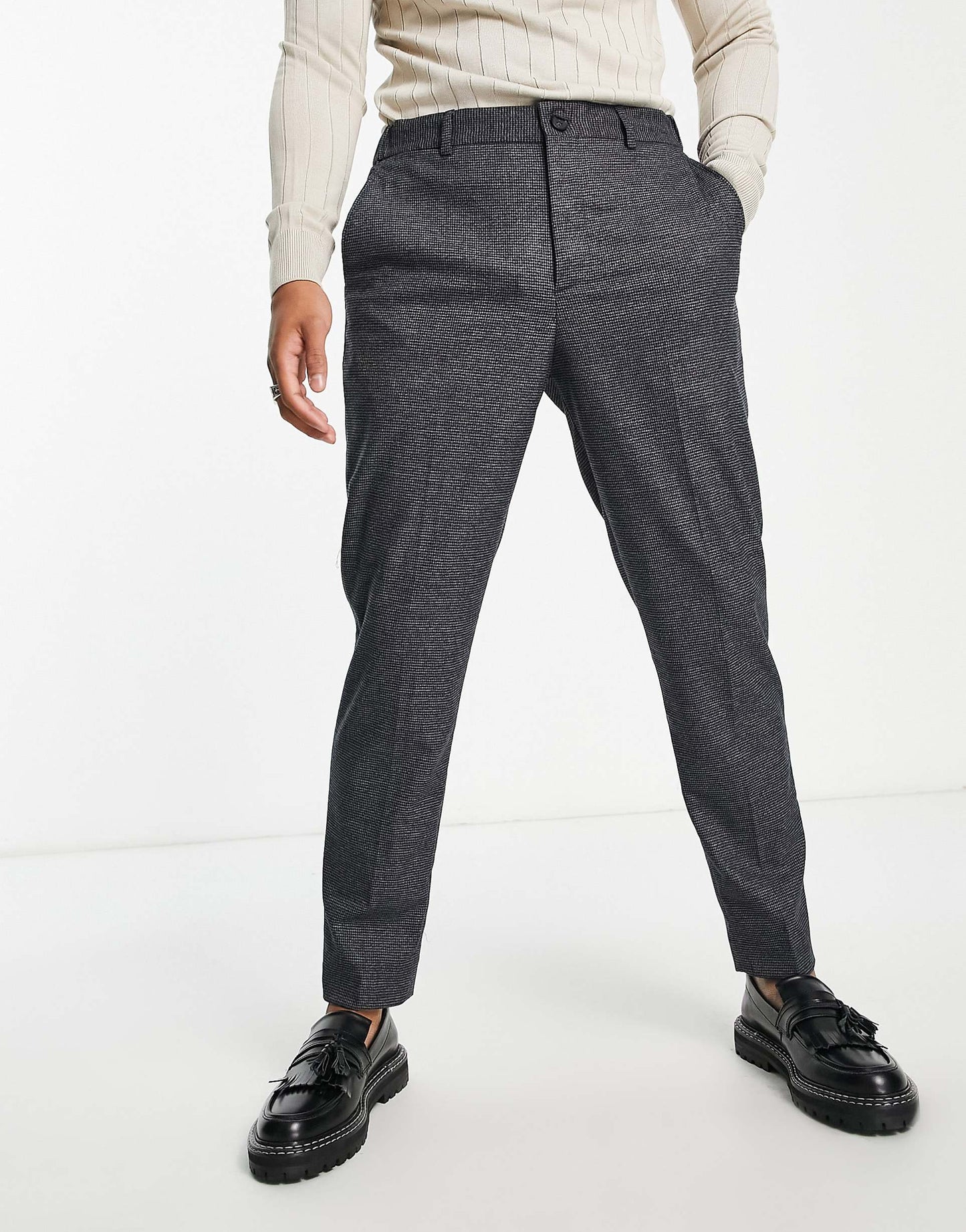 Slim Tapered Fit Smart Trousers