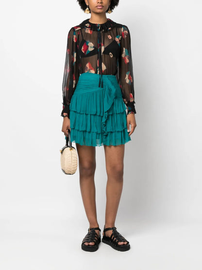 A-Line Ruffled Skirt