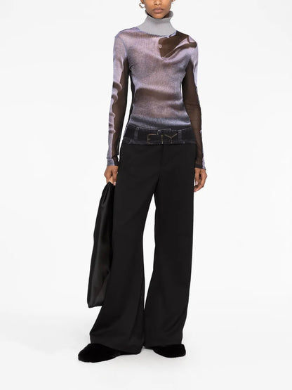 Trompe-L'Oeil Wide-Leg Trousers