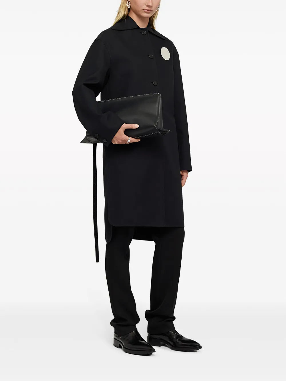 Asymmetric-Hem Cotton Coat