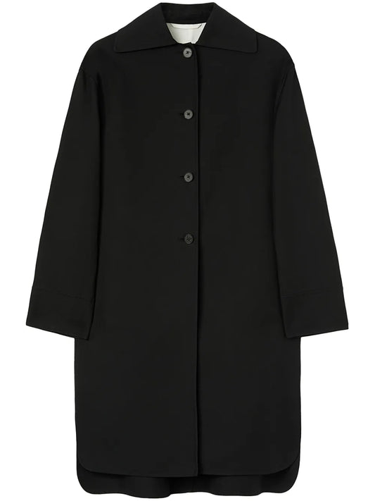 Asymmetric-Hem Cotton Coat
