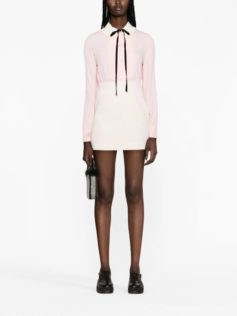 High-Rise Wool Miniskirt