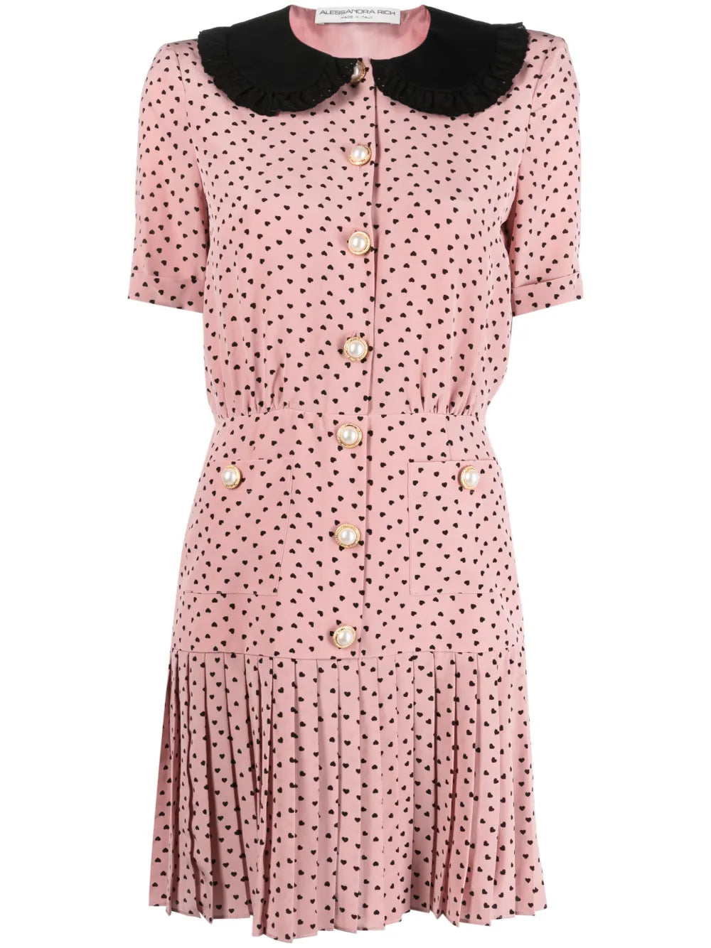 Polka Dot-Print Silk Minidress