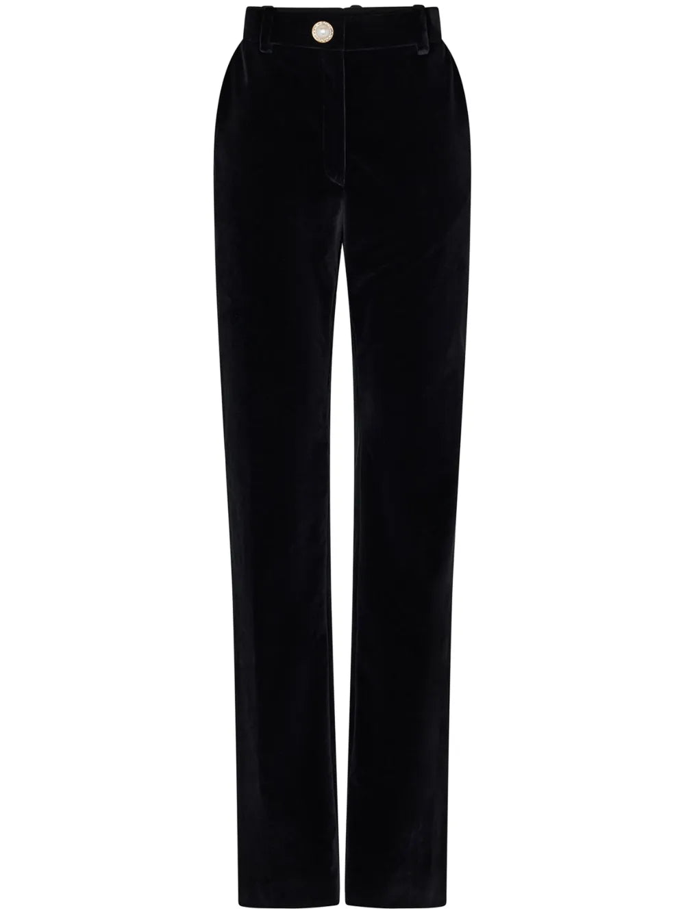 High-Waisted Velour Trousers