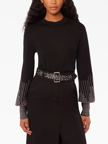 Stud-Cuffs Wool Jumper