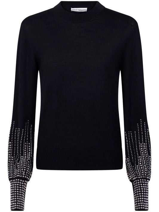 Stud-Cuffs Wool Jumper