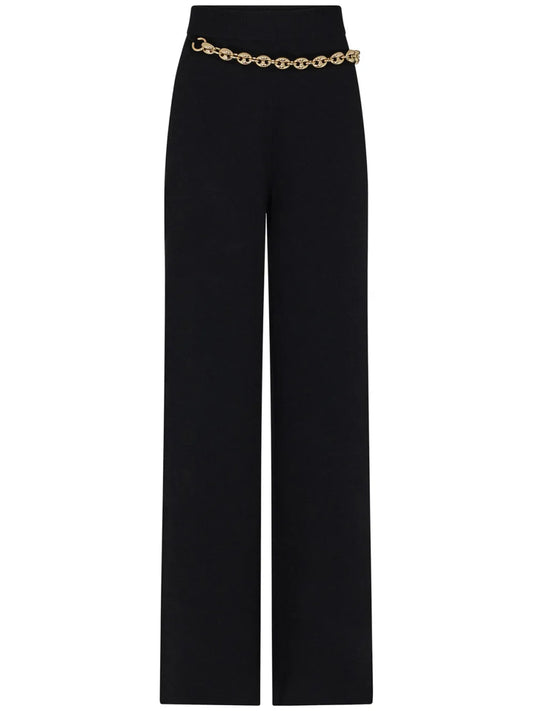 Chainmail-Detail Wool-Cashmere Trousers