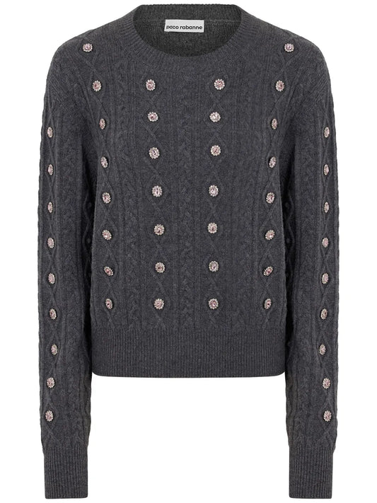 Crystal-Embellished Crew-Neck Jumper