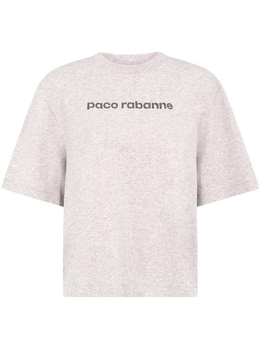 Logo-Print Rhinestone T-Shirt