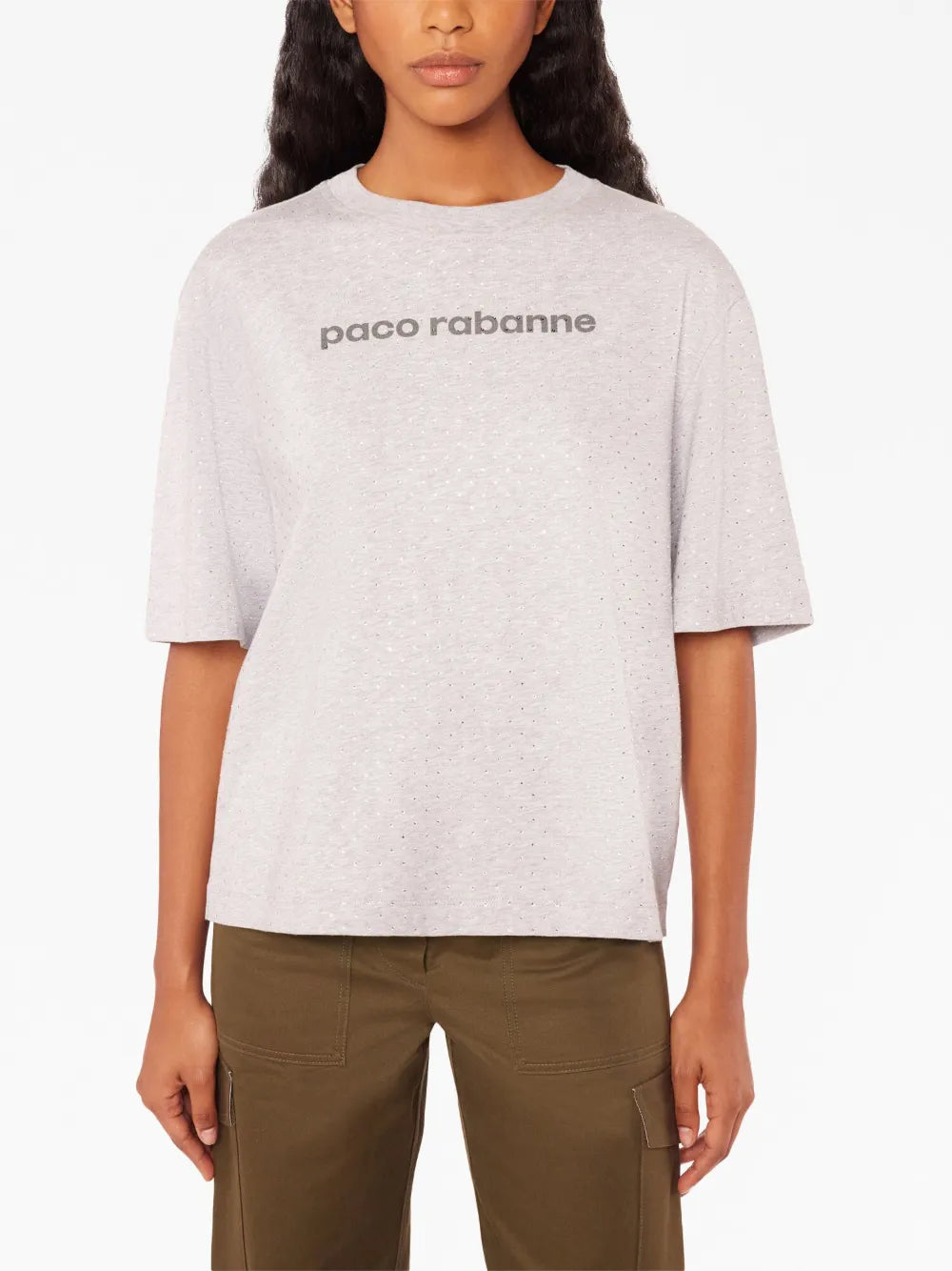 Logo-Print Rhinestone T-Shirt