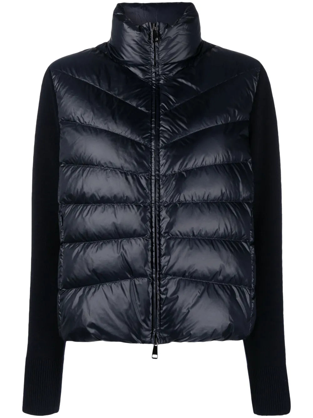 Contrasting-Sleeve Padded Jacket