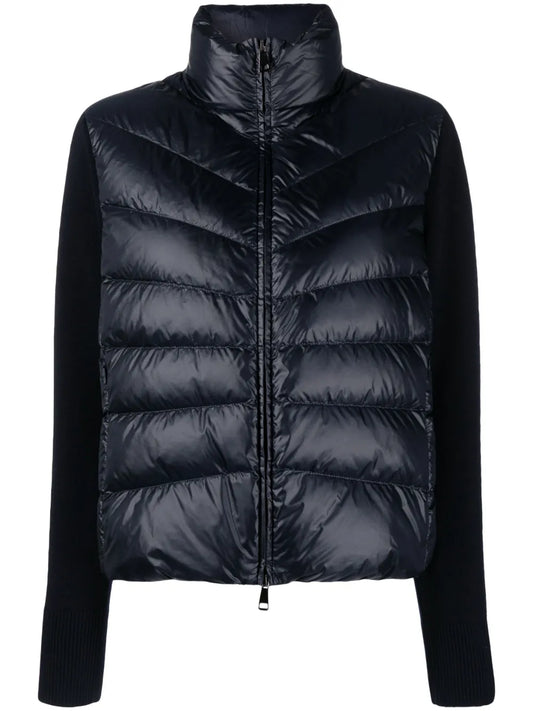 Contrasting-Sleeve Padded Jacket