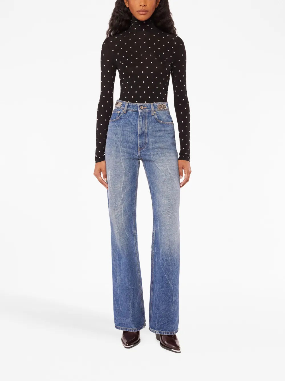 Disc Flared Jeans