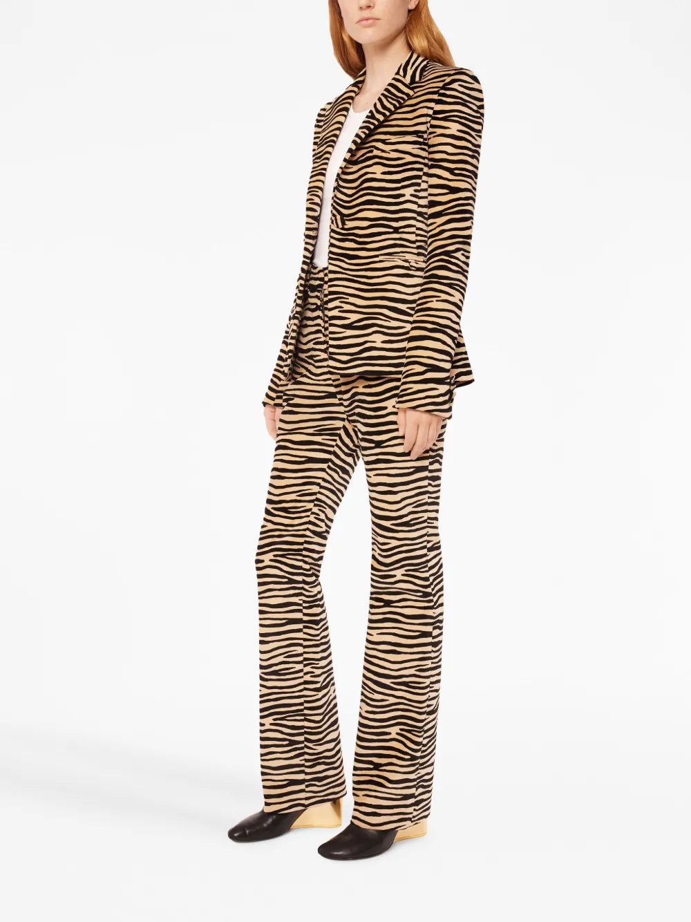 Tiger-Print Stretch-Cotton Blazer