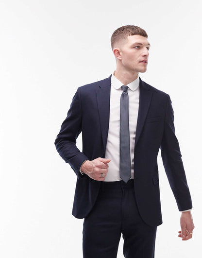 Skinny Textured Suit Jacket
