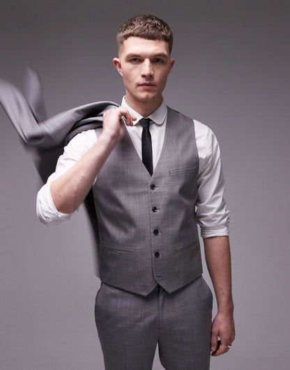 Textured Suit Waistcoat