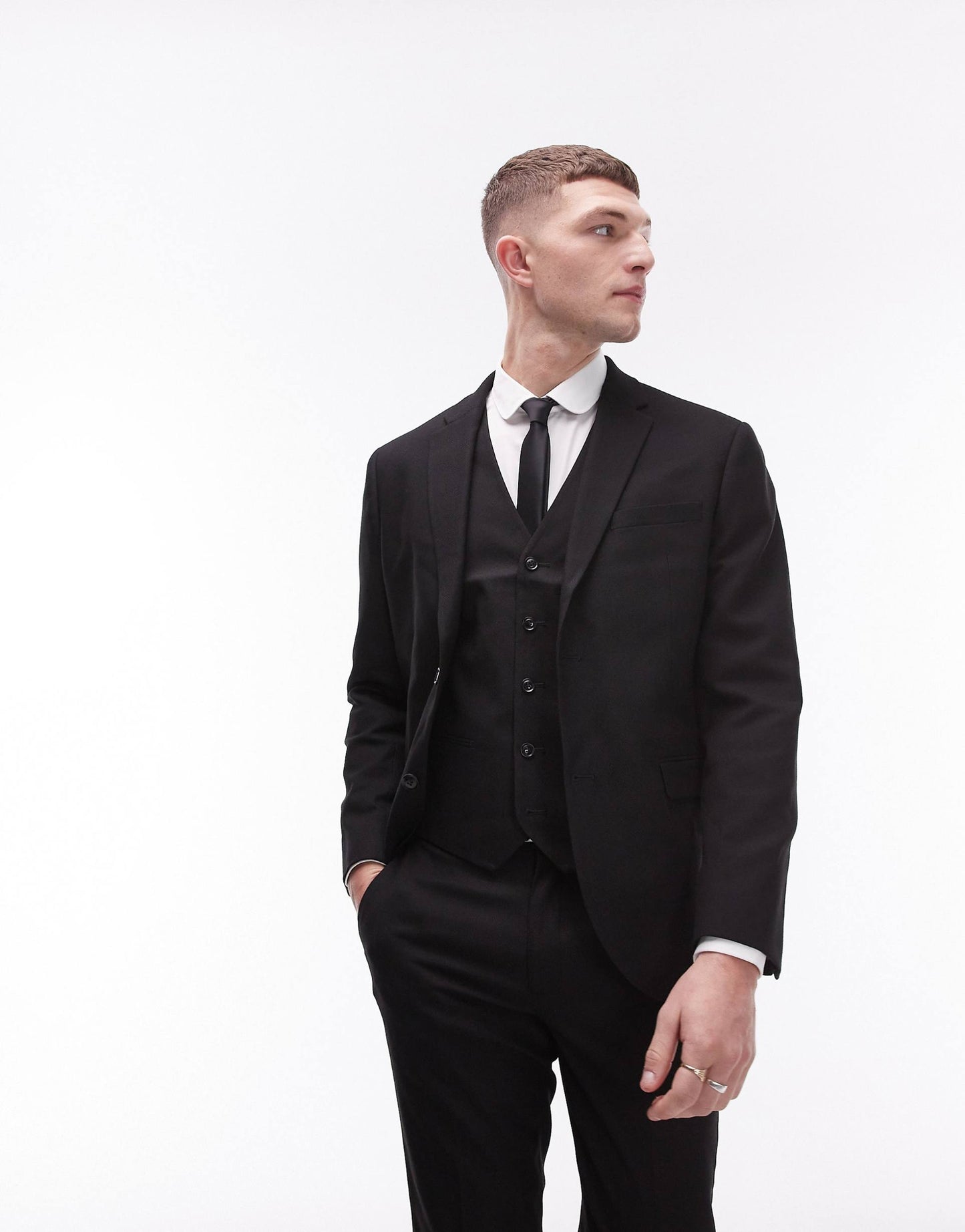 Skinny Textured Suit Jacket