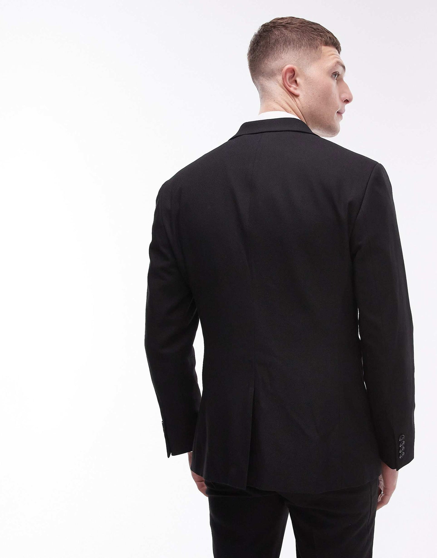 Skinny Textured Suit Jacket