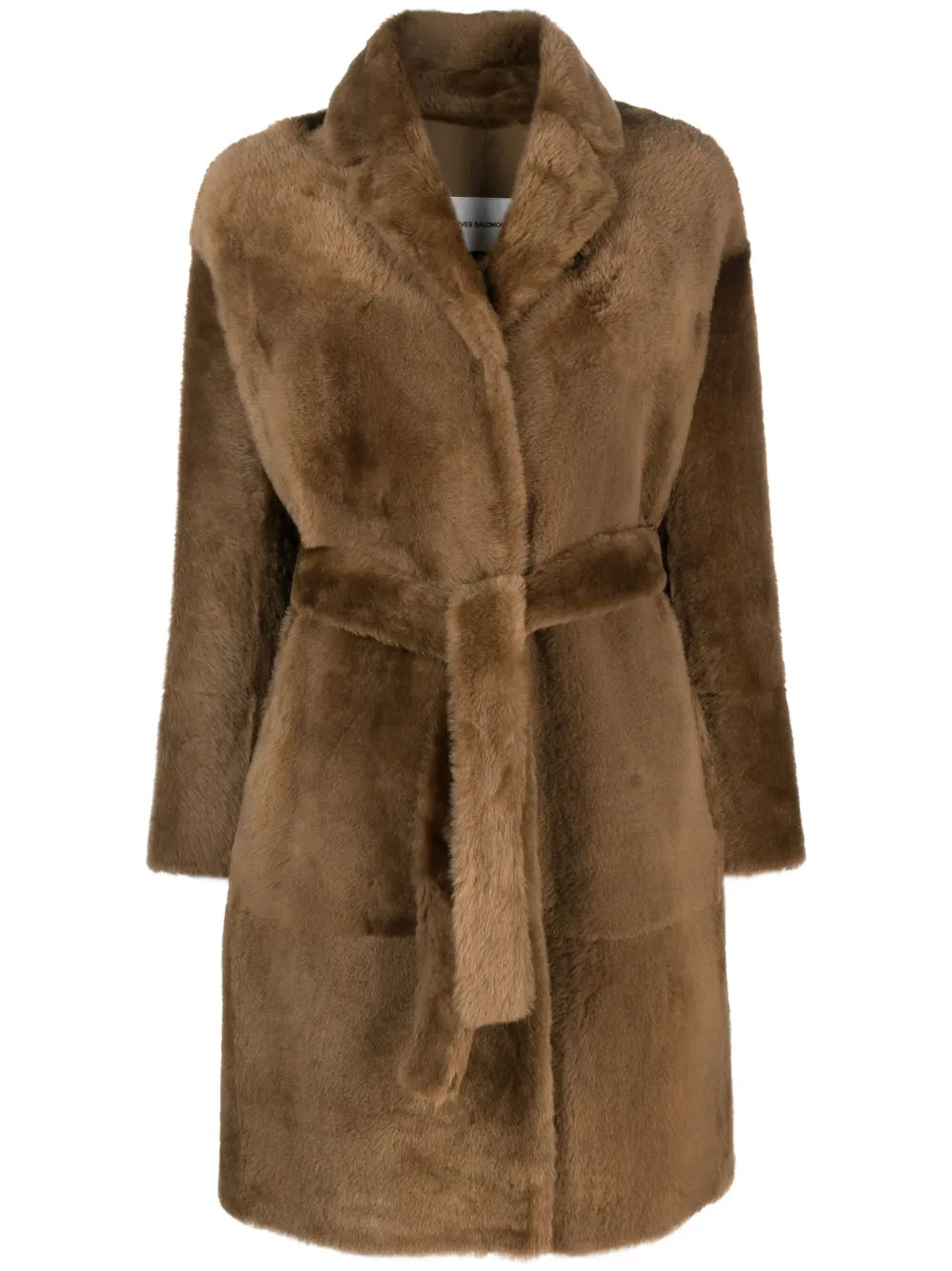 Shearling Belted Single-Breasted Coat