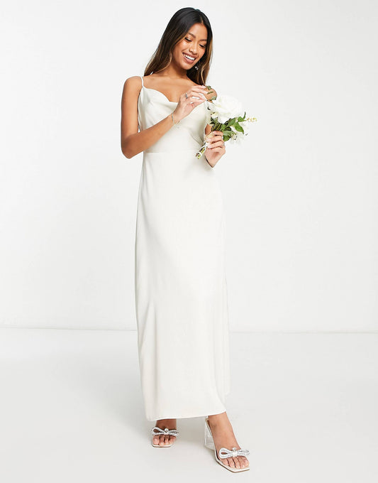 Satin Cowl Neck Cami Maxi Dress