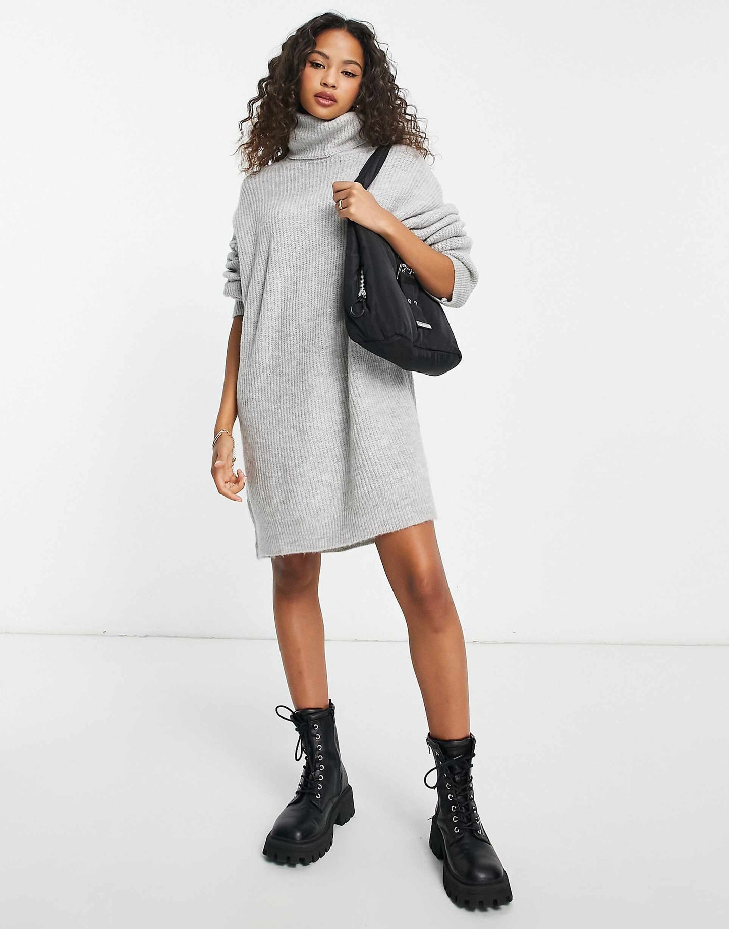 High Neck Knit Dress