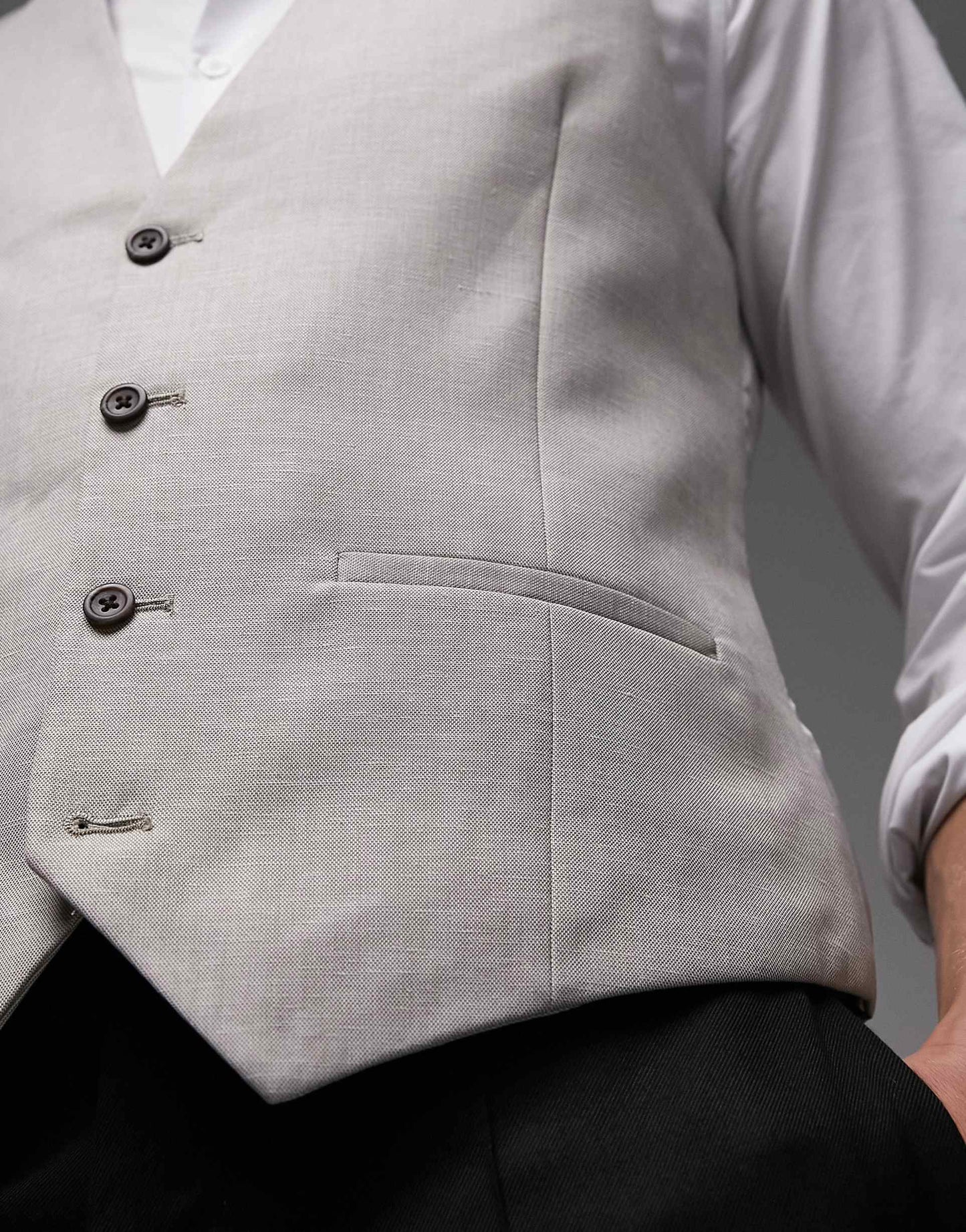 Slim Linen Blend Waistcoat
