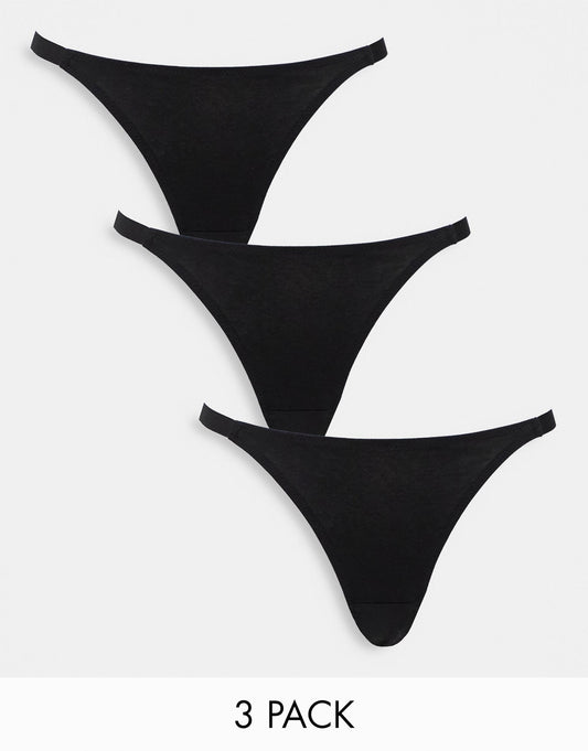 3 Pack Cotton Tanga Thongs