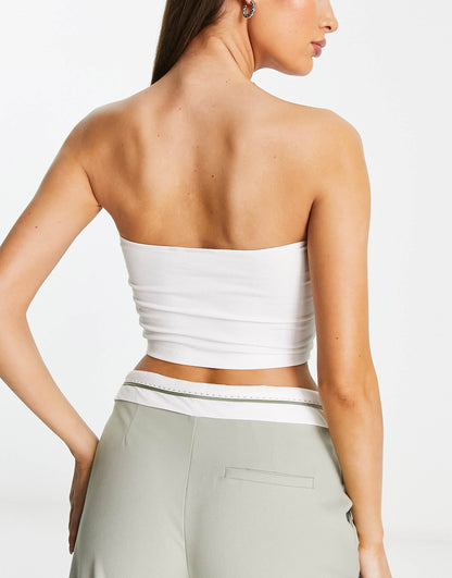 Ultimate Bandeau Crop Top 3 Pack - Black White & Khaki