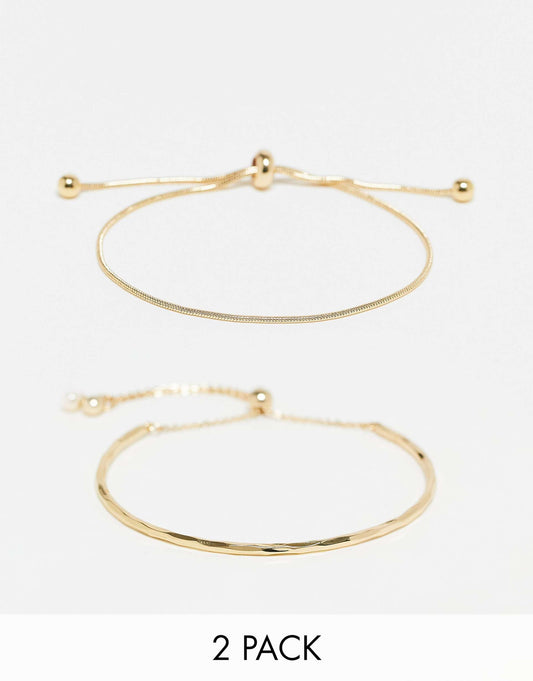 Pack Of 2 Bracelets With Simple Toggle Detail