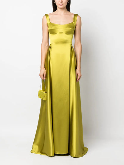 V-Back Satin Gown