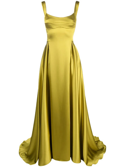 V-Back Satin Gown