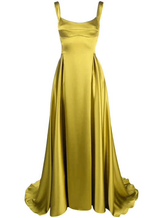 V-Back Satin Gown
