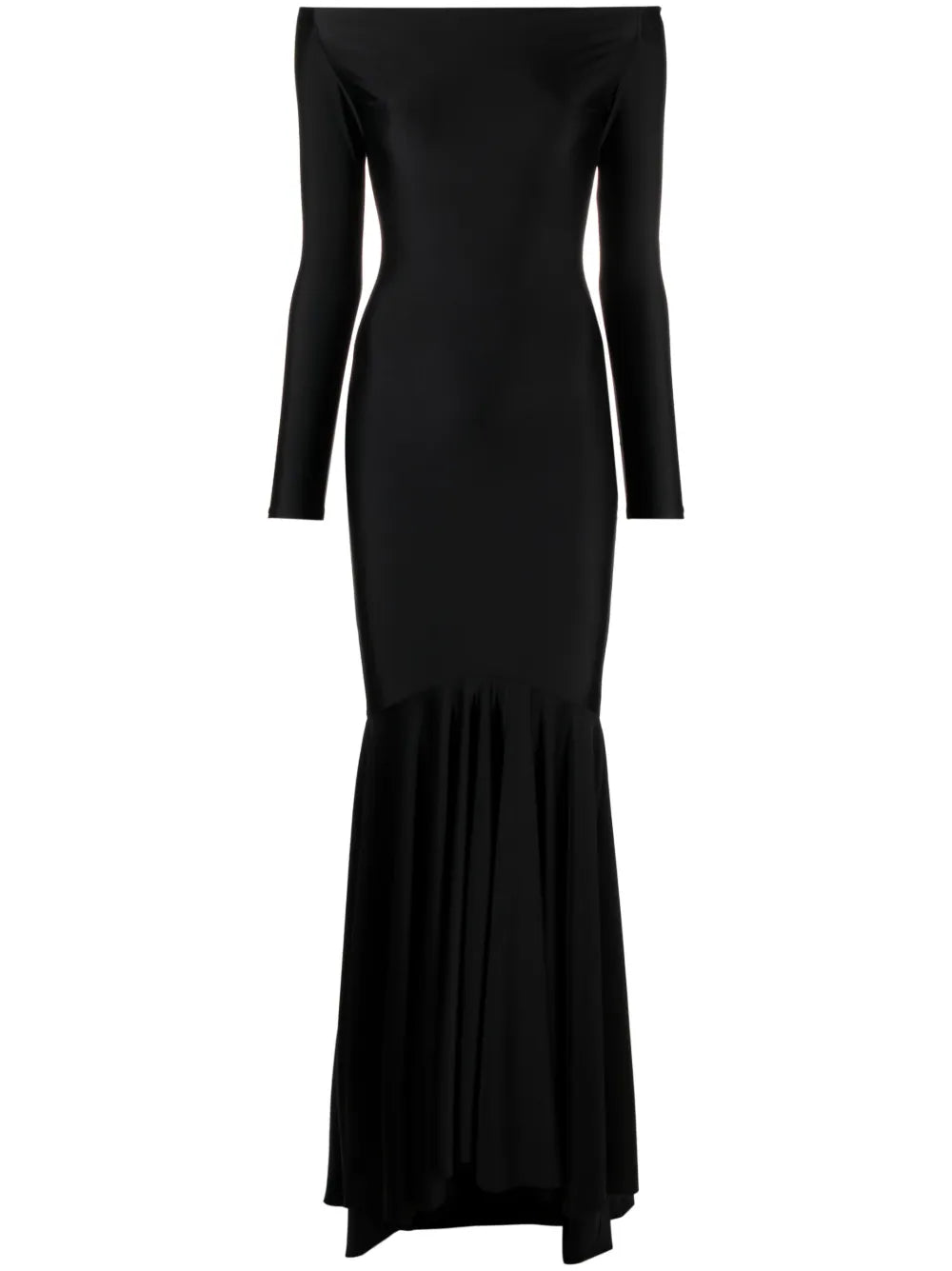 Off-Shoulder Flared Gown
