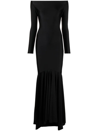 Off-Shoulder Flared Gown