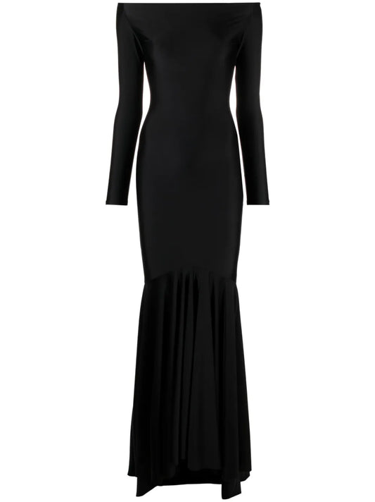 Off-Shoulder Flared Gown