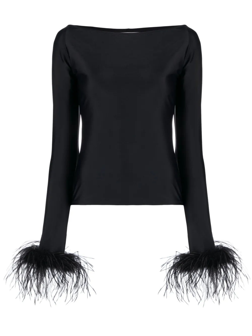 Feather-Cuffs Long Sleeve Top