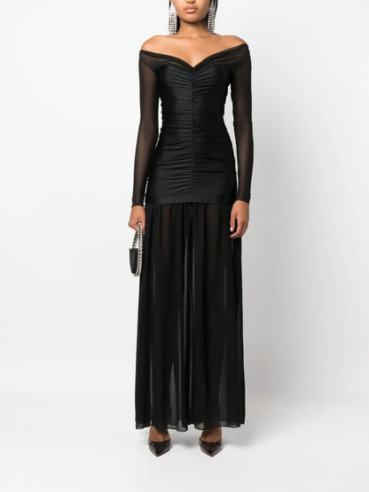 Ruched Tulle Gown