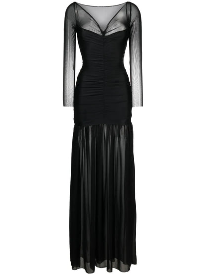 Ruched Tulle Gown