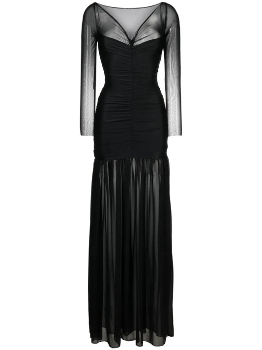 Ruched Tulle Gown
