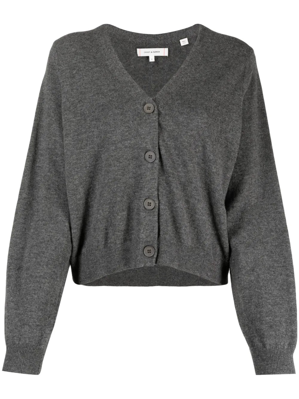 V-Neck Cropped Wool Cardigan