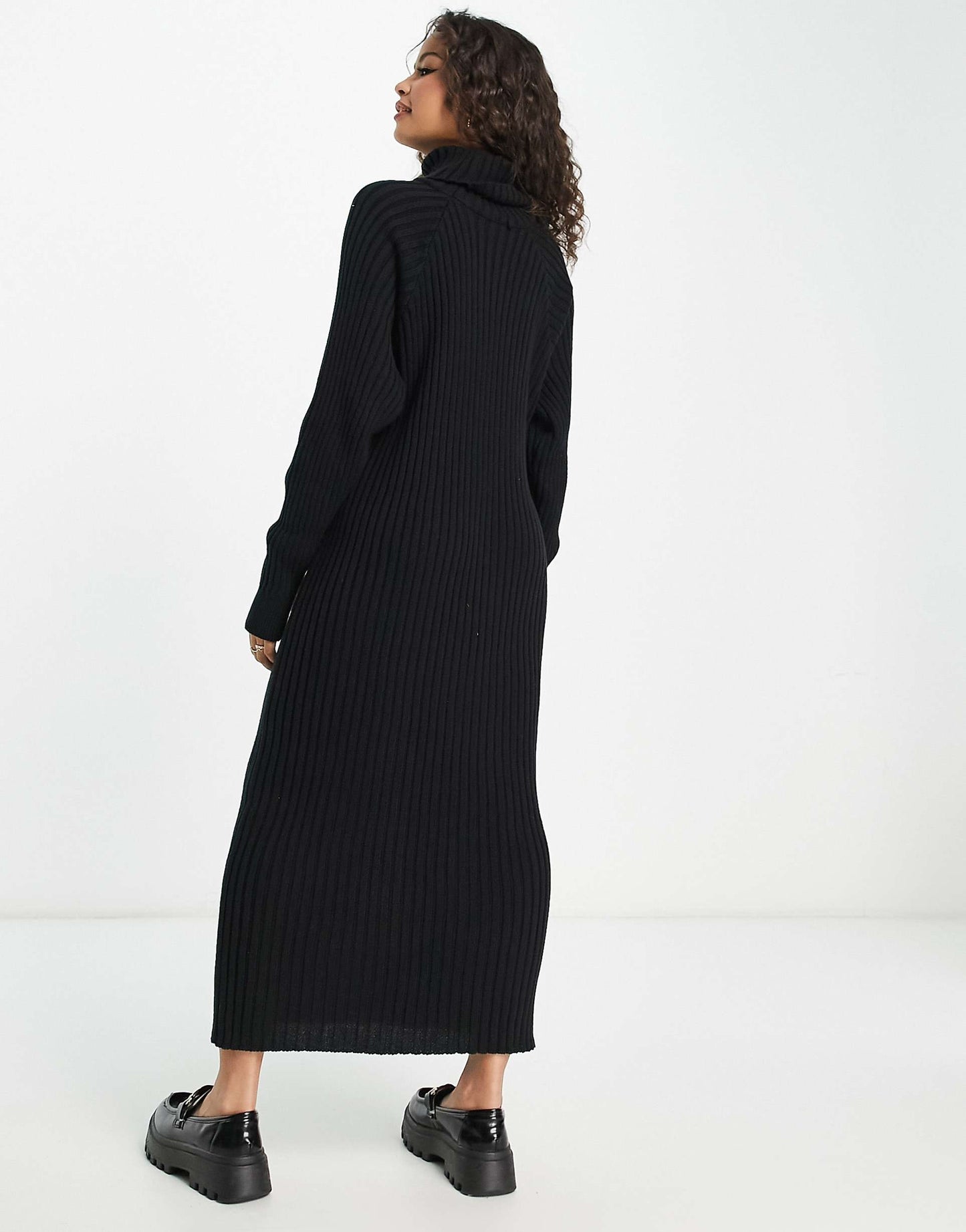 Knitted Roll Neck Midi Dress