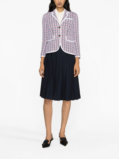 Check-Pattern Tweed Jacket